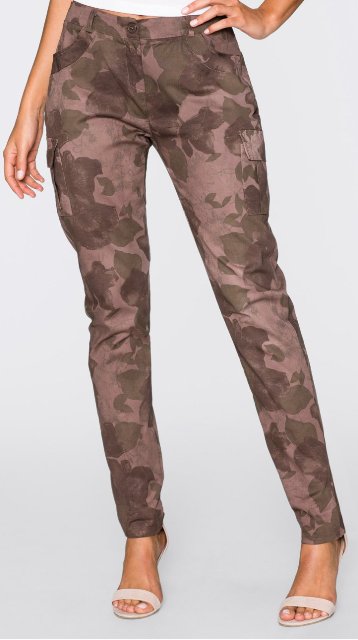 Damske cargo nohavice s potlacou listov, c. 40, 40