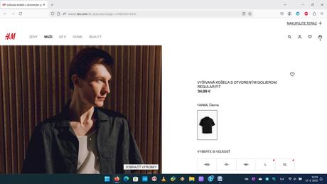 Košeľa hm čierna, h&m,l