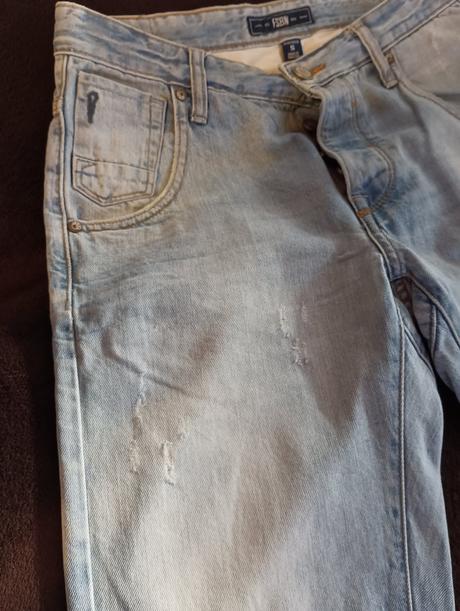 Pánske riflové šortky, fishbone,s