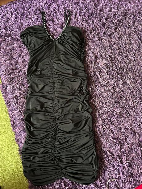 Elastické riasené mini šaty veľ. 38, 38