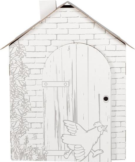 Kartónový domček k vyfarbeniu farma,