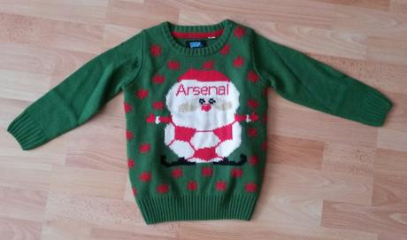 Vianočný pulóver arsenal pre mini fanúšika, 110