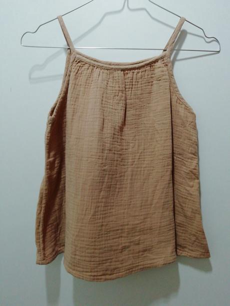 Hnedé mušelinové tričko tielko, h&m,122