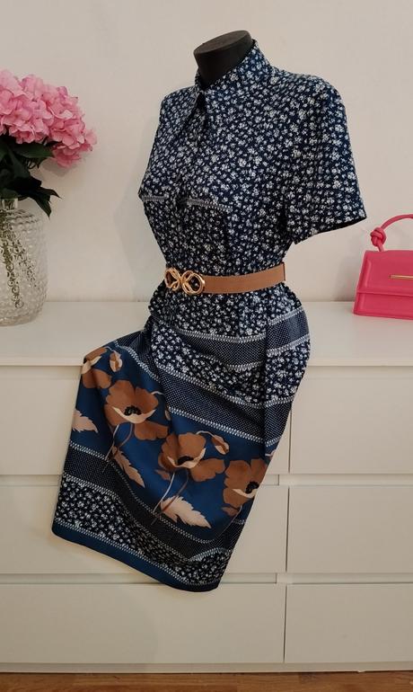 Elegantné košeľové šaty s kvetinovým vzorom, m