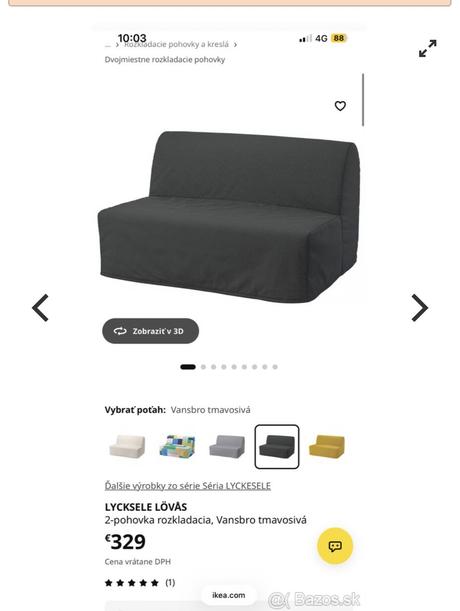 Rozkladacia pohovka ikea lycksele lovas, 