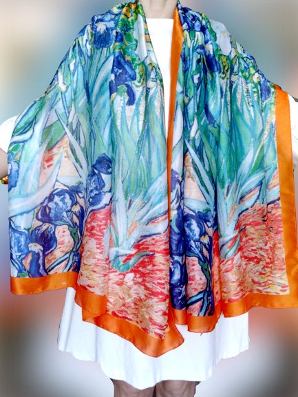 Luxusná hodvábna šatka olejomaľba vincent van gogh,