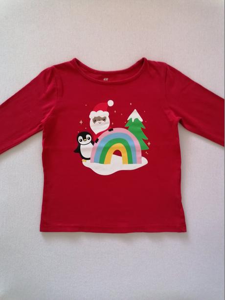 Tricko 98/104 so zimnym motivom, h&m,98