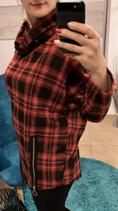 Dámska tunika s koženkou a zipsom, l / m / s / xl