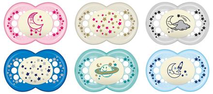 Mam silikónový cumlík nočný astro 1ks, 6m+, mam