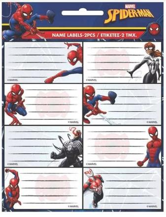 Lepiace štítky spiderman (16ks) - skladom,