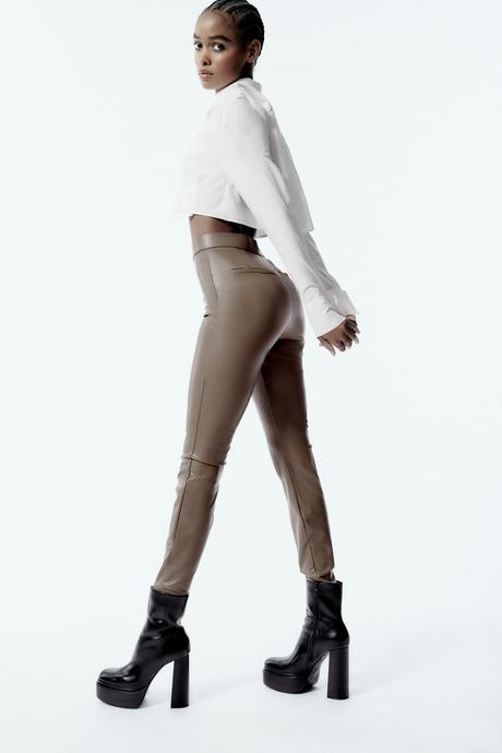 Koženkové nohavice, zara,m