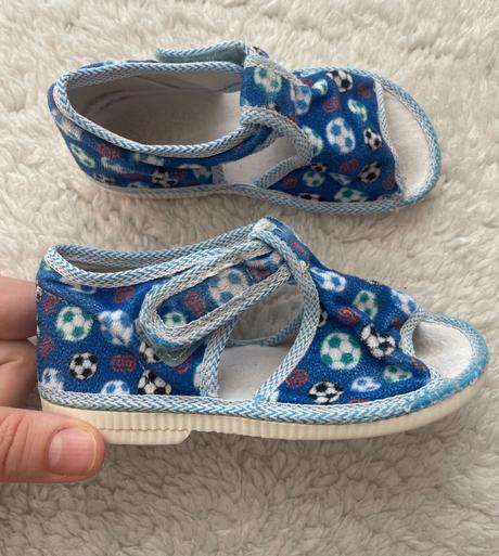 Modre papucky s futb.loptami manik, manik,23