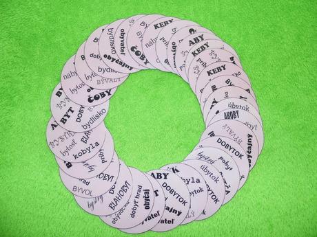 Handmade hra s vybranými slovami po "b",