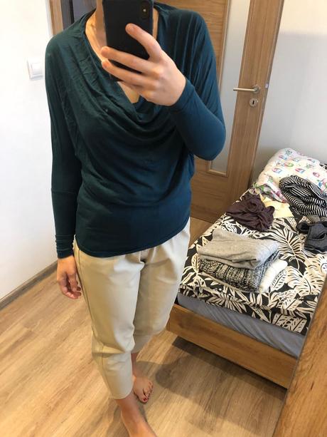 Tmavozelený multiway bershka top s, bershka,s