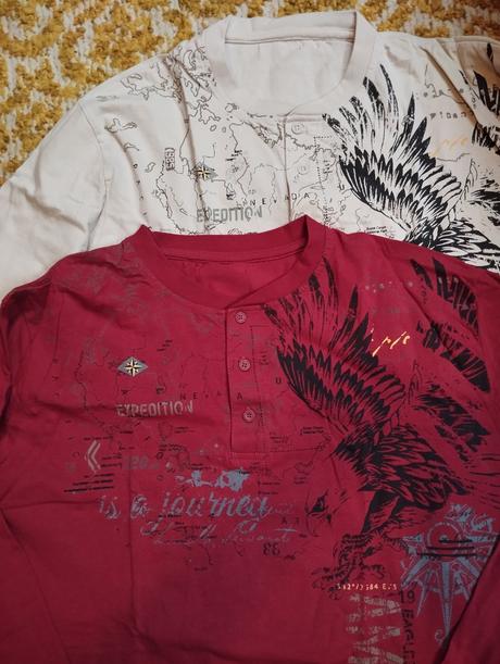 2x pánske tričká s dlhým rukávom, m