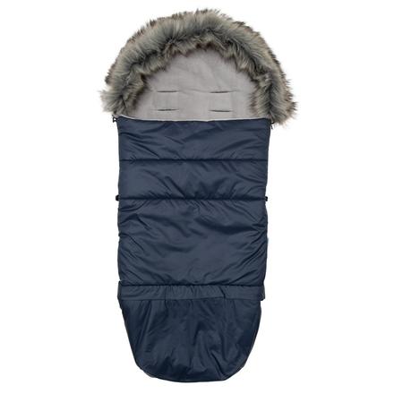 Detsky fusak  3v1 s kožušinou tmavo modrý, 