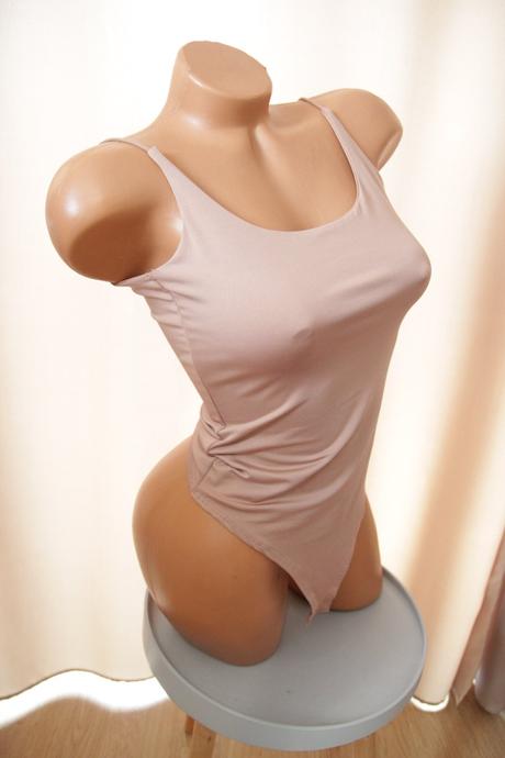 Bledo hnedý body top, xs, xs