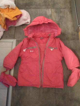 Zimná bunda s rukavičkami, 98, 98