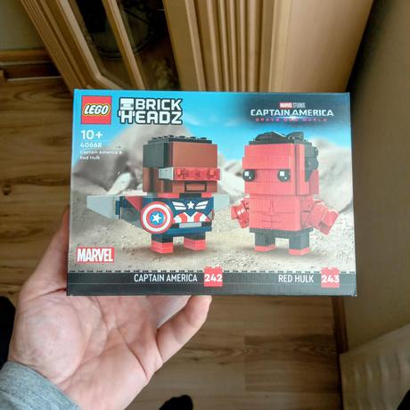 Lego brickheadz 40668 captain america & red hulk, 