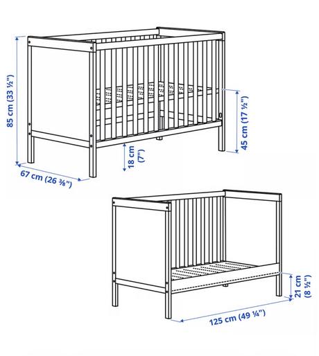 Postieľka pre bábätko ikea, zadarmo doplnky, šírka (cm): 60,dĺžka (cm): 120