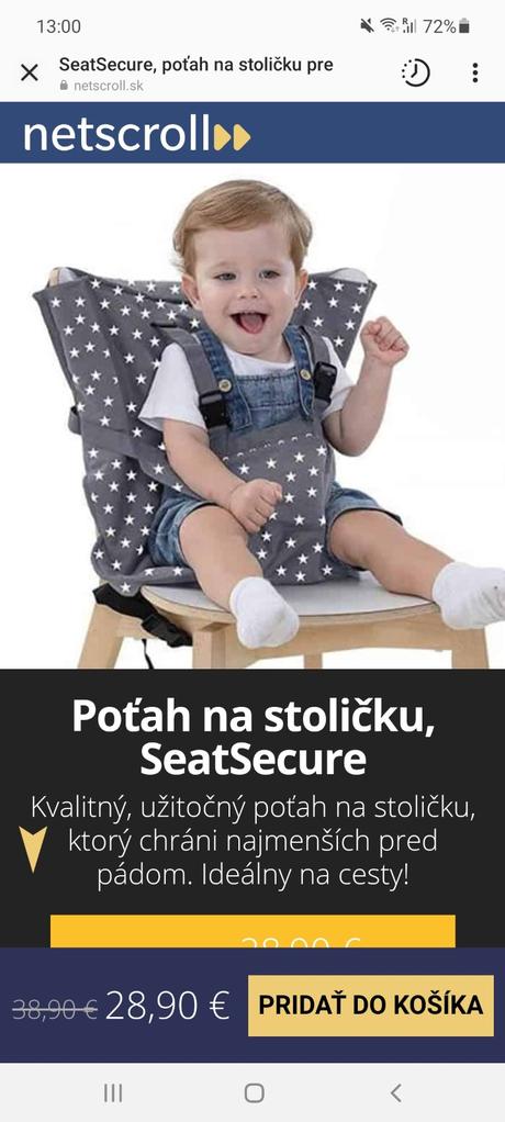 Sedenie pre dieťatko na stoličke - sack and seat,