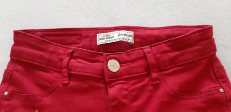 Elastické bordové rifle, stradivarius,34