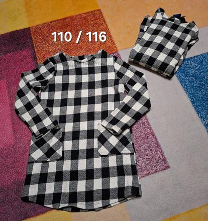 Kockované šaty 110/116, 110