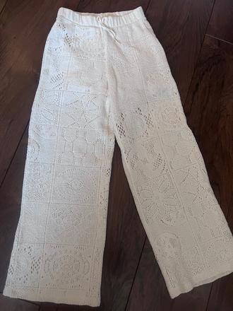 Krémové nohavice zara 128, zara,128