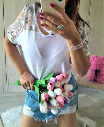 Tričko s flitrami a ozdobami-s/m, s