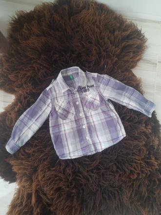 Detská kockovaná košeľa 86, benetton,86