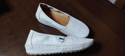 Biele kožené mokasinky peon, 36