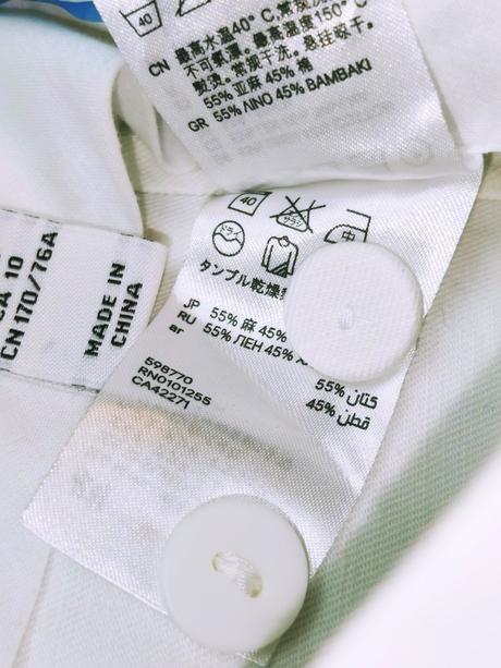 Ľanové nohavice - snehobiele, h&m,40