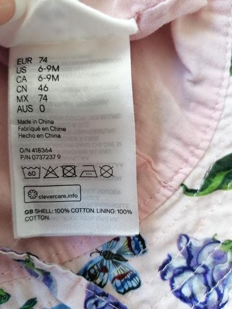 Kvetinový klobúčik, h&m,74