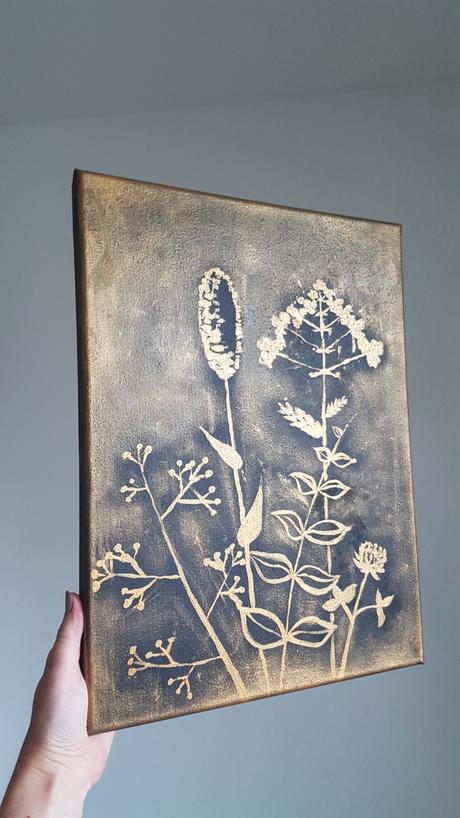 Lúčne kvety, obraz, 40 x 30 cm, čierno-zlatý,