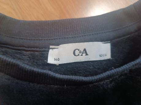 Plyšová mikina s mačičkou, h&m,140