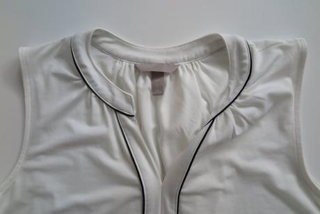 Elegantná biela blúzka h&m s čiernym lemovaním, h&m,l