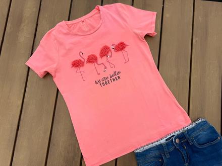 Tričko s 3d plameniakmi 146-152, name it,146