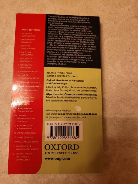 Emergencies in obstetrics and gynaecology, 