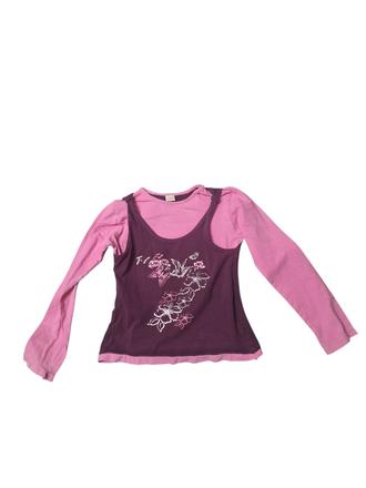 Dievčenské spojené bavlnené tričká 2v1, 134