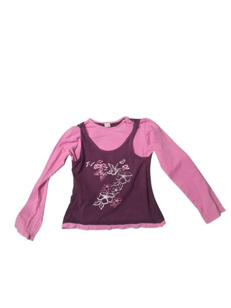 Dievčenské spojené bavlnené tričká 2v1, 134