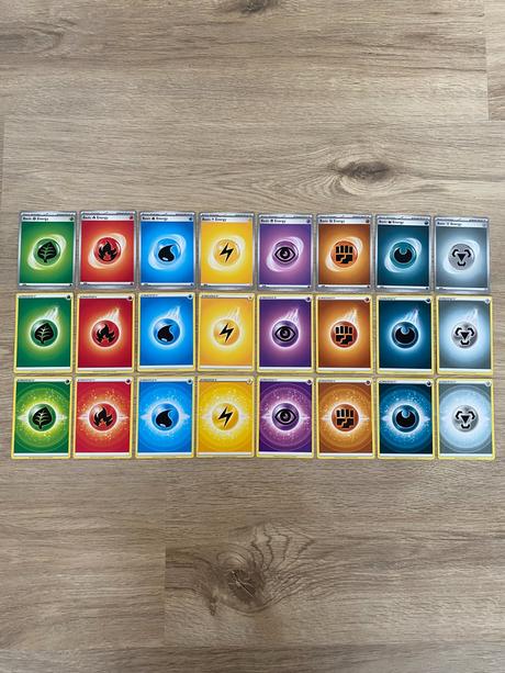 Pokémon kartičky 3 druhov energií, obyčajné, 
