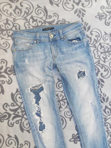 Imperial dámske potrhané rifle s retiazkami, xs