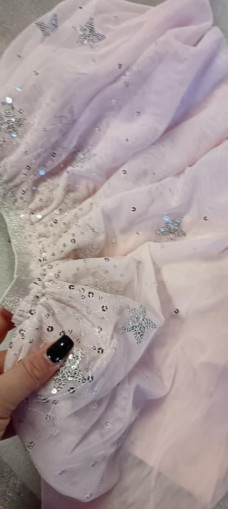 Ružová trblietavá suknička, 128