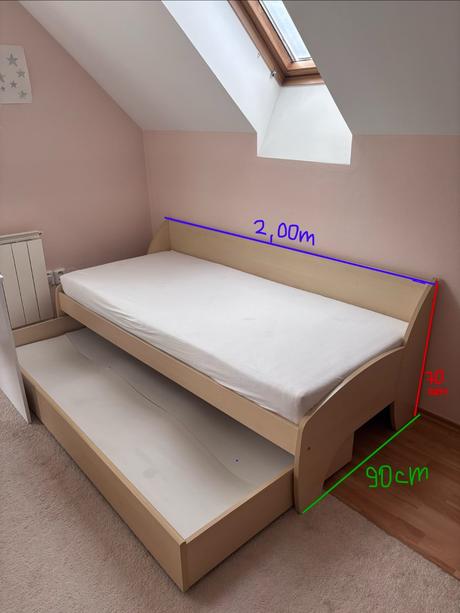 Postele, šírka (cm): 90,dĺžka (cm): 200