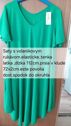 Zelene šaty s volanikovym rukavom, 54