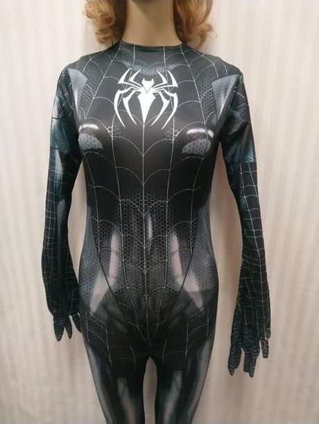 Kostým spider woman čierny, overal, xs, s, m, 