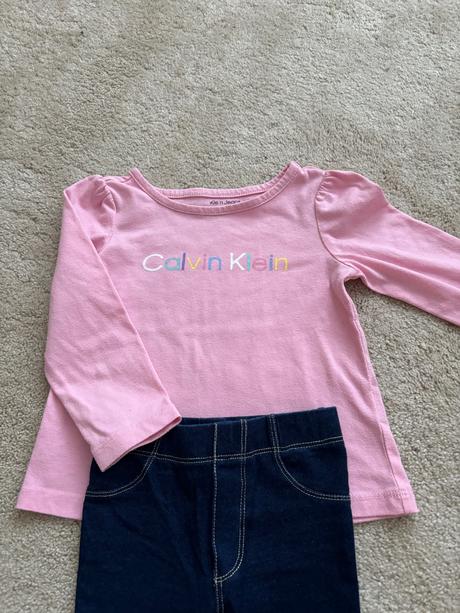 Calvin klein jeans tričko a riflove legíny, 3 roky, calvin klein,98