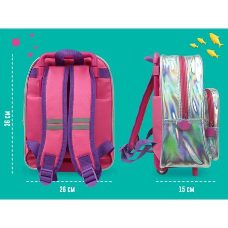 Detský reflexný batoh na kolieskach morská víla, perletti