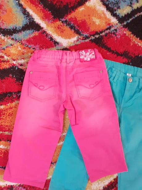 Tyrkysové capri nohavice, hema,146