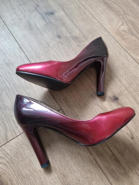 Bordovo-čierne ombré lodičky 36, 36